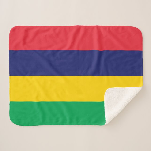 Mauritius Flag Sherpa Blanket (Front (Horizontal))