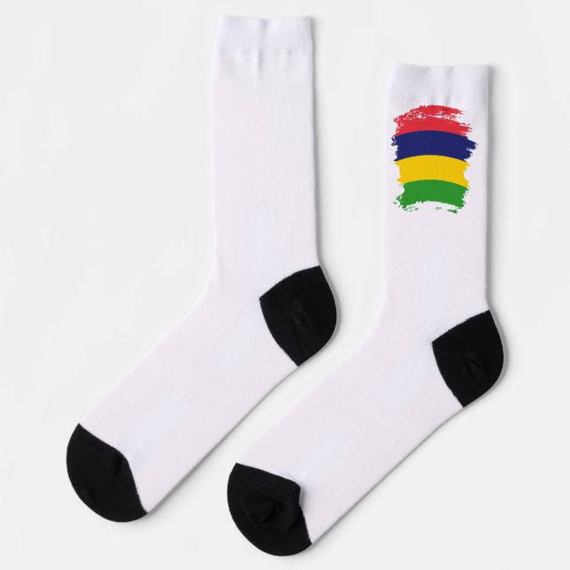 Mauritius flag socks (Left)