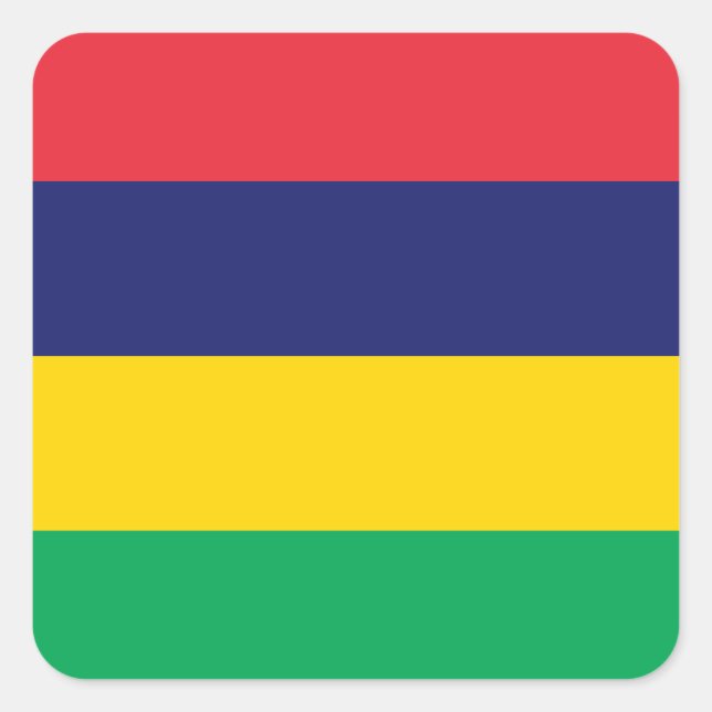 Mauritius Flag Square Sticker (Front)
