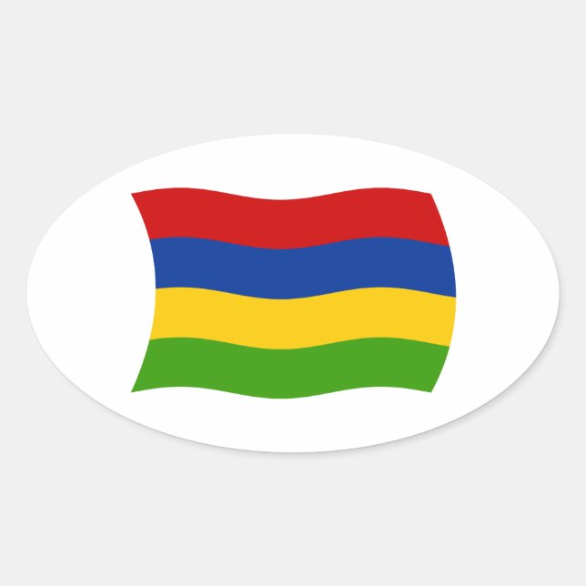 Mauritius Flag Sticker (Front)
