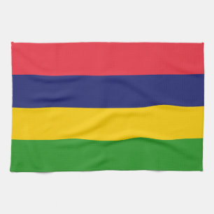 Mauritius flag tea towel