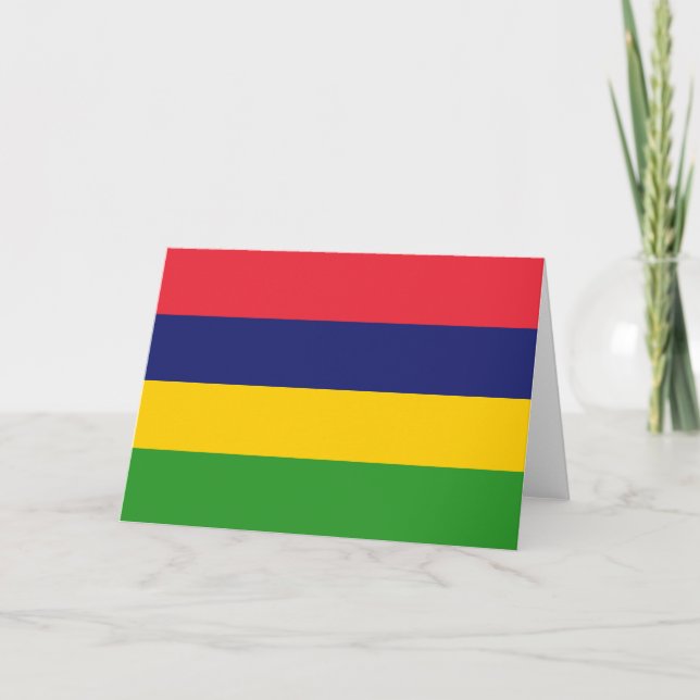 Mauritius flag thank you card (Front)