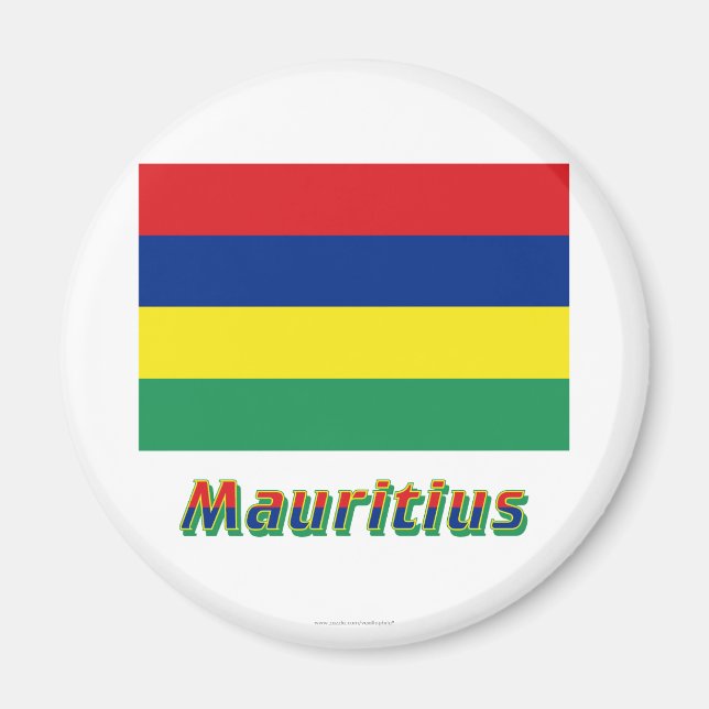 Mauritius Flag with Name Magnet (Front)