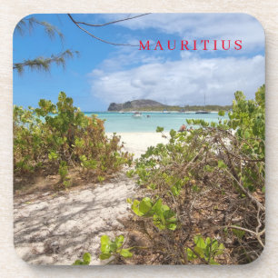 Mauritius Ilot Gabriel beach view coasters