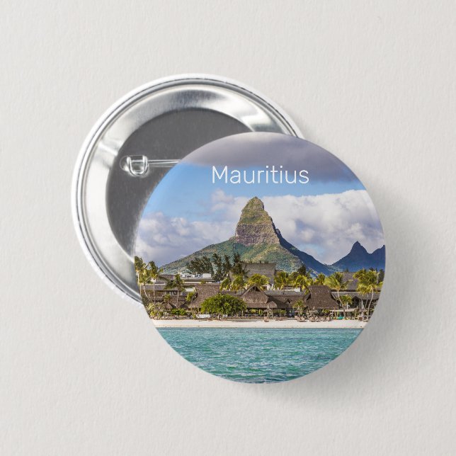 Mauritius Indian Ocean Flic En flac Beach Souvenir 6 Cm Round Badge (Front & Back)