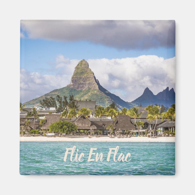 Mauritius Indian Ocean Flic En flac Beach Souvenir Magnet (Front)