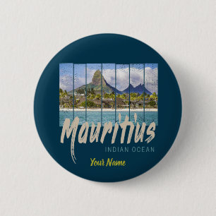 Mauritius Indian Ocean vintage beach souvenir 6 Cm Round Badge