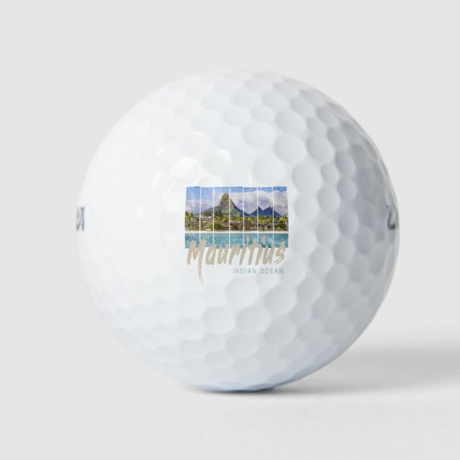 Mauritius Indian Ocean vintage beach souvenir Golf Balls (Front)