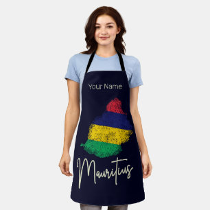 Mauritius Island Map Vintage Flag Indian Ocean Apron