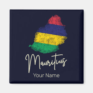 Mauritius Island Map Vintage Flag Indian Ocean Magnet