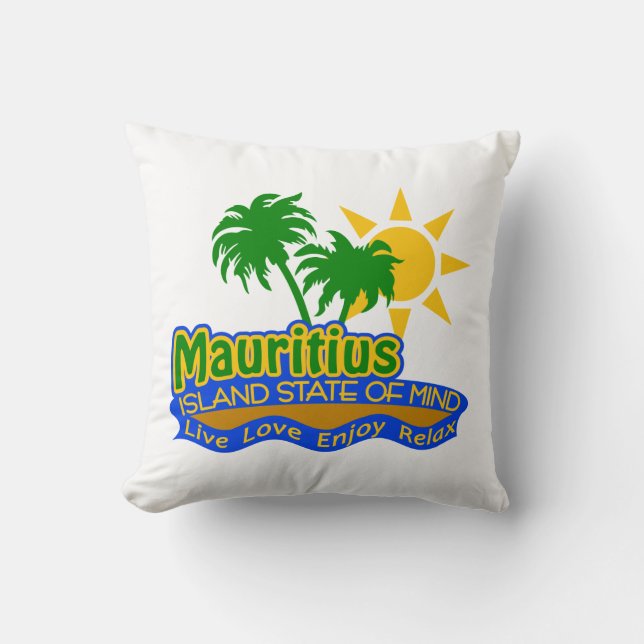 Mauritius Island State of Mind pillow (Front)