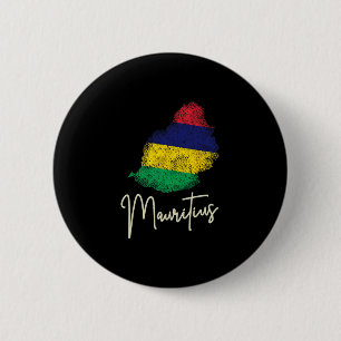Mauritius Island Vintage Flag Ocean Indian Vacatio 6 Cm Round Badge