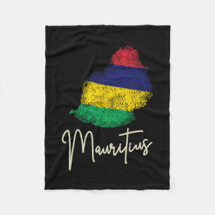 Mauritius Island Vintage Flag Ocean Indian Vacatio Fleece Blanket