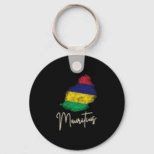 Mauritius Island Vintage Flag Ocean Indian Vacatio Key Ring