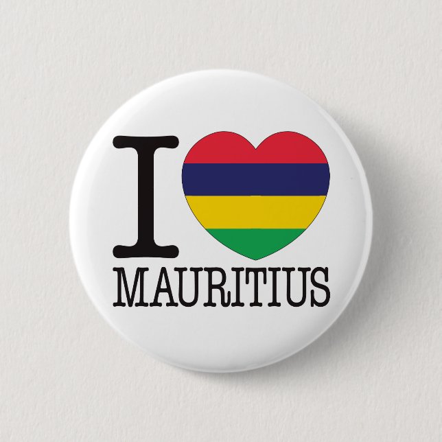 Mauritius Love v2 6 Cm Round Badge (Front)