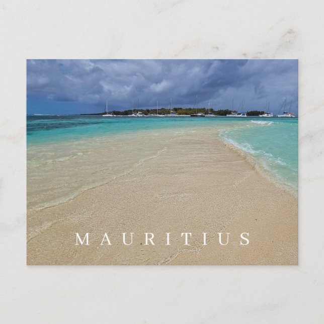 Mauritius low tide causeway view postcard (Front)