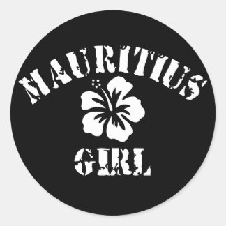 Mauritius Pink Girl Classic Round Sticker