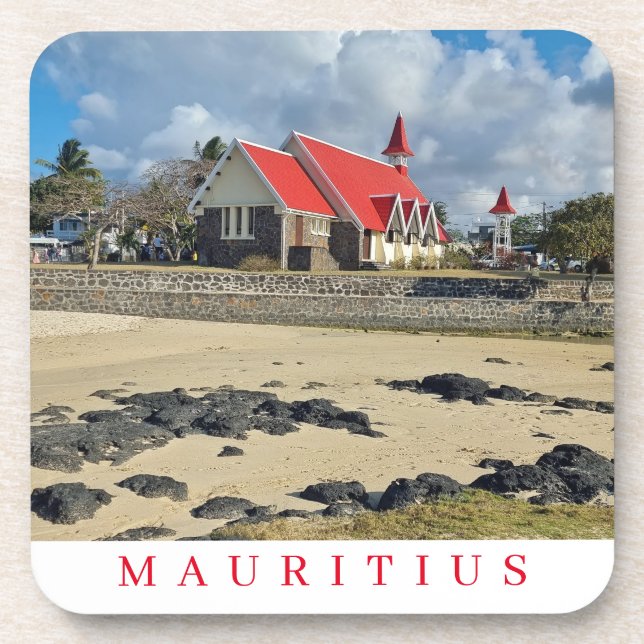 Mauritius red church view coasters (Front)