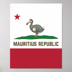Mauritius Republic California Flag Dodo Poster