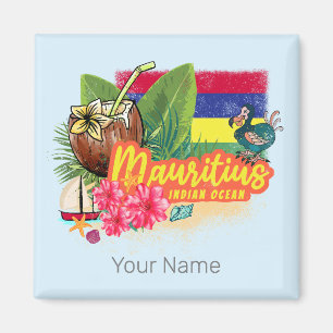 Mauritius Retro Indian Ocean Dodo and Flag Vintage Magnet