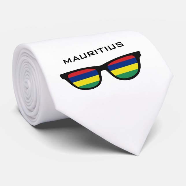 Mauritius Shades custom text & colour tie (Rolled)