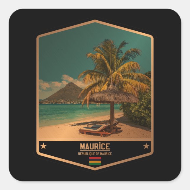 Mauritius Square Sticker (Front)