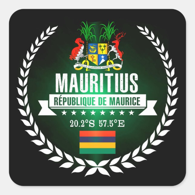 Mauritius Square Sticker (Front)