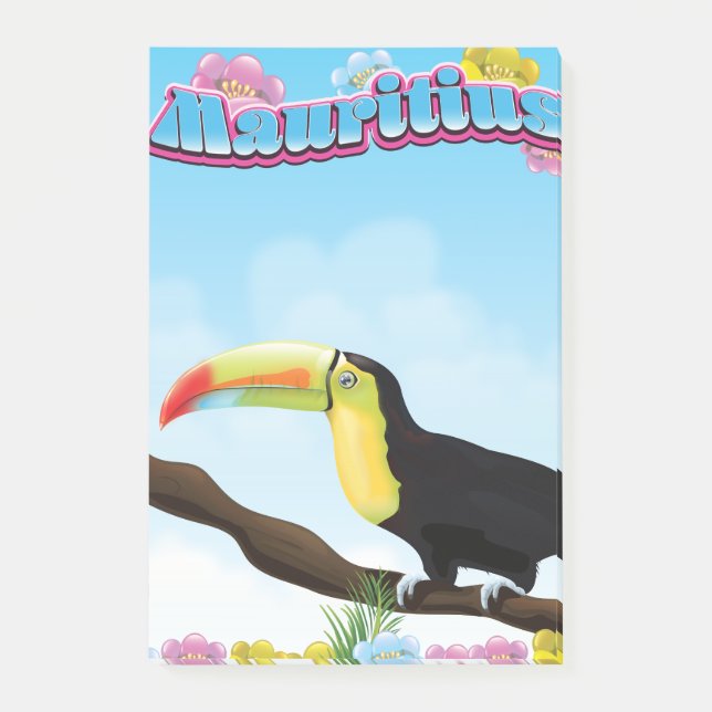 Mauritius travel poster post-it notes (Front)