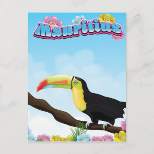 Mauritius travel poster postcard