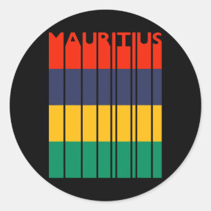Mauritius Vintage Mauritian Flag Vacation Classic Round Sticker