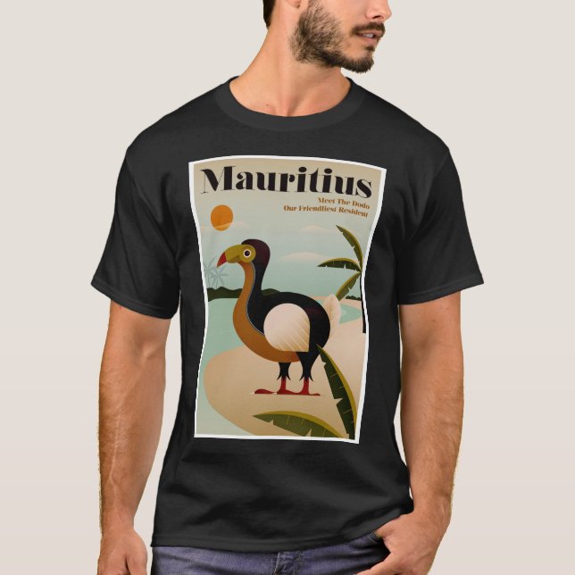MAURITIUS; Vintage Travel And Tourism Print  T-Shirt (Front)