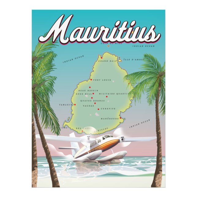 Mauritius vintage travel poster (Front)
