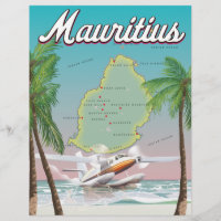 Mauritius vintage travel poster