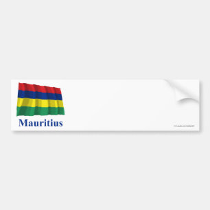 Mauritius Waving Flag with Name Bumper Sticker