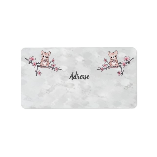 Maus auf Blütenzweig  Label (Front)