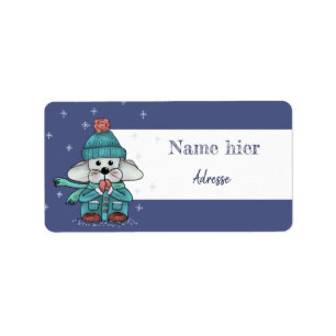 Maus im Schnee Label