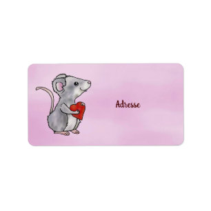Maus mit Herz Label