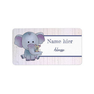 Maus und Elefant Label