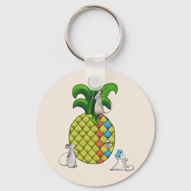 Mäuse nähen Ananas Key Ring (Front)