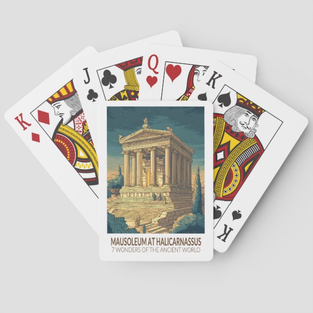 Mausoleum at Halicarnassus 7 Wonders of the World Playing Cards (Back)