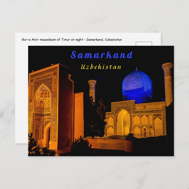 Mausoleum of Amir Timur - Samarkand, Uzbekistan Postcard (Front/Back)