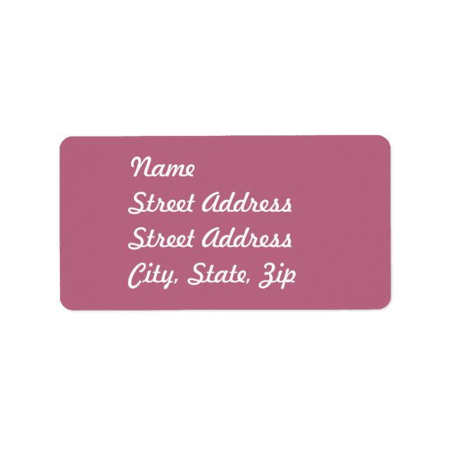 Mauve Address Sticker (Front)