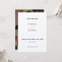 Mauve Ampersand Photo Save the Date | Wedding