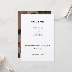 Mauve Ampersand Photo Save the Date Wedding Invitation