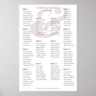 Mauve Ampersand Wedding   14 Seating Chart