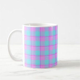Mauve and Coastal Mist Plaid Coffee Mug
