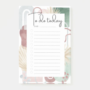 Mauve And Green Abstract Shapes To-Do List Post-it Post-it Notes