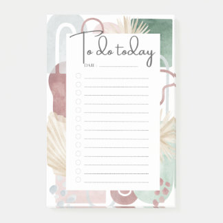 Mauve And Green Abstract Shapes To-Do List Post-it Post-it Notes