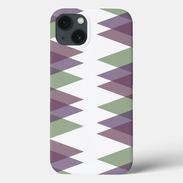 Mauve and green triangles Case-Mate iPhone case (Back)