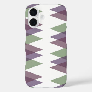Mauve and green triangles iPhone 16 case